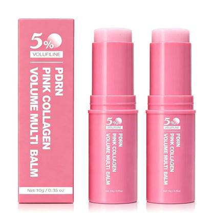 PDRN Stick, PDRN Pink Collagen Volume Multi Balm with 5% Volufiline NAD Infused, Bounce Multi Balm Stick, Revitalizing Care for Smooth Face & Body for Under-Eyes, Neck, Forehead - 2pcs