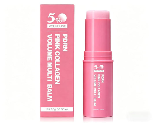 PDRN Pink Collagen Volume Multi Balm, 5% Volufiline NAD Infused for Radiant-Looking, Smooth-Looking Texture, PDRN Stick, Revitalizing Care for Smooth Face & Body for Under-Eyes, Neck, Forehead