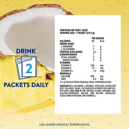 Juven Nutrition Support for Wound Healing, Pineapple Coconut, 14ct
