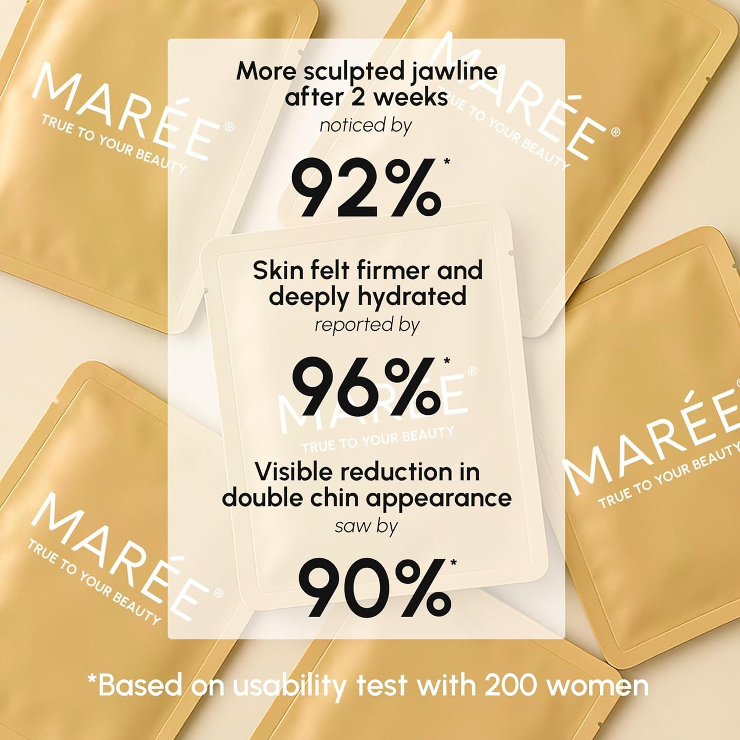 MAREE V Line Lifting Mask with 24K Gold – Deep Collagen Face Mask for Women – Jawline Shaper Mask with Retinol & Hyaluronic Acid – Neck Tightening & Firming - Double Chin Strap for Face Lift