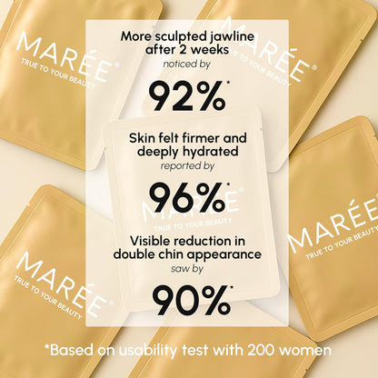 MAREE V Line Lifting Mask with 24K Gold – Deep Collagen Face Mask for Women – Jawline Shaper Mask with Retinol & Hyaluronic Acid – Neck Tightening & Firming - Double Chin Strap for Face Lift
