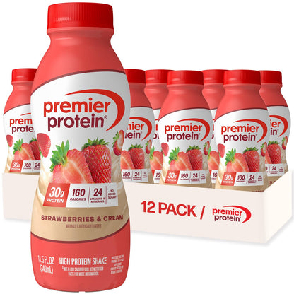 Premier Protein 30g High Protein Shake, Peaches & Cream, 12 Pack