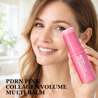 PDRN Stick, PDRN Pink Collagen Volume Multi Balm with 5% Volufiline NAD Infused, Bounce Multi Balm Stick, Revitalizing Care for Smooth Face & Body for Under-Eyes, Neck, Forehead - 3pcs