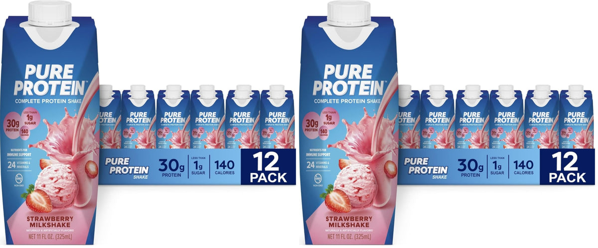 Pure Protein Vanilla Protein Shake, 30g Complete Protein, 12 Ct