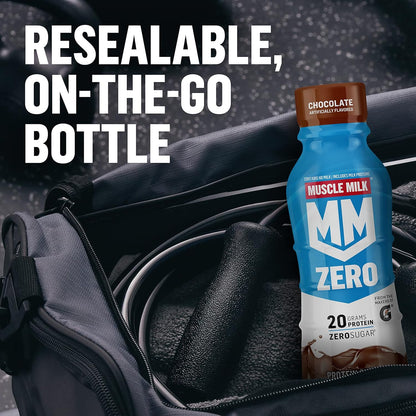 Muscle Milk Zero Protein Shake, Vanilla Crème, 20g Protein, Zero Sugar, 100 Calories, Calcium, Vitamins A, C & D, 4g Fiber, Energizing Snack, Workout Recovery, Packaging May Vary 11.16 Fl Oz (Pack of 12)
