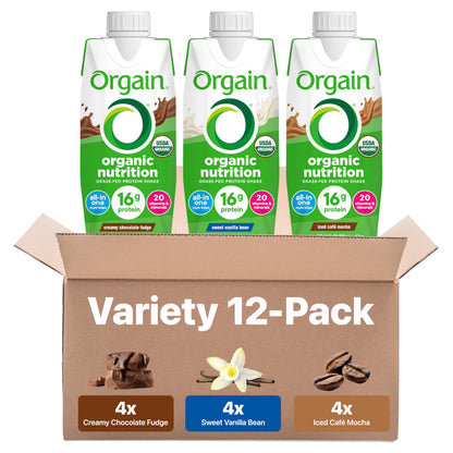 Orgain 30g High Protein Dairy Shake, 5g BCAAs, Chocolate, 11 oz, 12pk