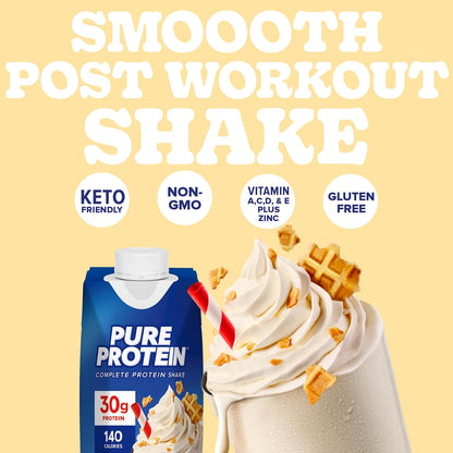 Pure Protein Vanilla Protein Shake, 30g Complete Protein, 12 Ct