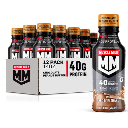 Muscle Milk Pro Series Protein Shake, Slammin' Strawberry, 40g Protein, 14 Fl Oz, 12 Pack