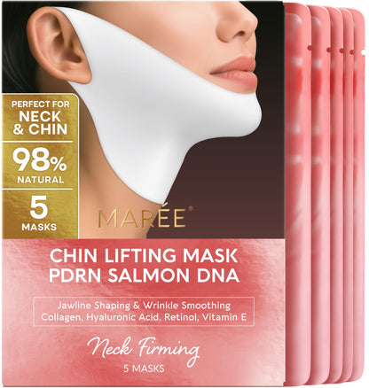 MAREE V Line Lifting Mask with 24K Gold – Deep Collagen Face Mask for Women – Jawline Shaper Mask with Retinol & Hyaluronic Acid – Neck Tightening & Firming - Double Chin Strap for Face Lift